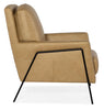 Image of Christopher Sand Leather Quick Ship Modern Accent Chair With Metal Legs