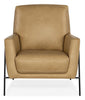 Image of Christopher Sand Leather Quick Ship Modern Accent Chair With Metal Legs