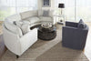 Image of Clarice 2 Piece Curved Fabric Upholstered Sectional Sofa