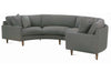 Image of Clarice 2 Piece Curved Fabric Upholstered Sectional Sofa