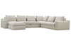 Image of Elena Modern Sectional With Seat Level Ottoman