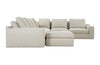Image of Elena Modern Sectional With Seat Level Ottoman