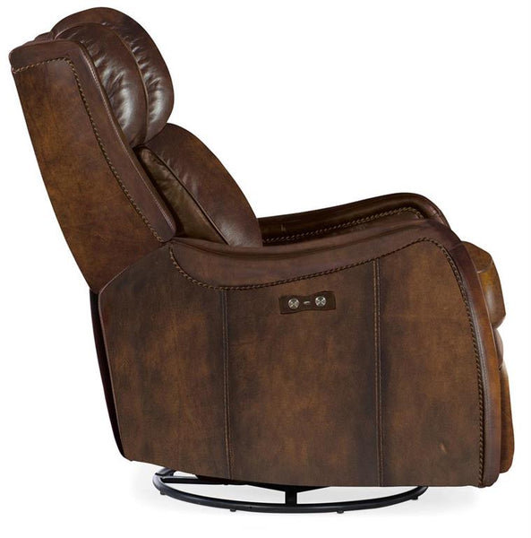 Fairmont Leather "Quick Ship" SWIVEL/GLIDER Power Recliner