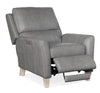 Image of Farrell Gray Leather Dual Power "Quick Ship" Transitional Recliner