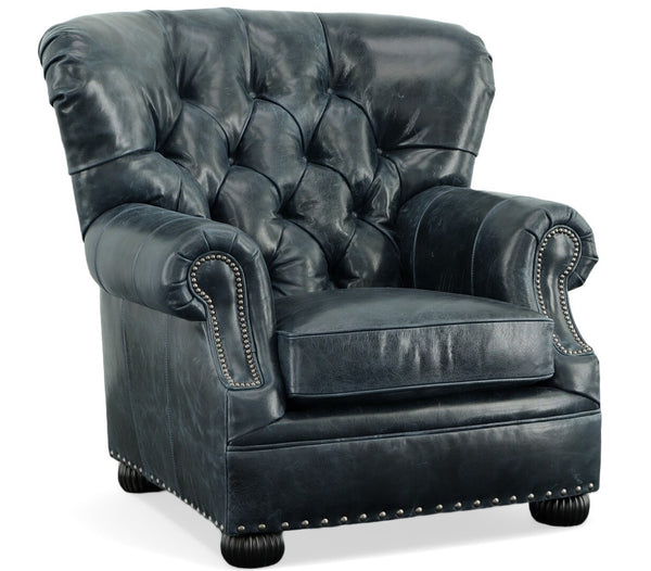 Gleason Large Tufted Leather Club Chair - Oversize Leather Chair