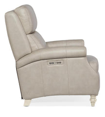 Harvey Dove Leather Dual Power "Quick Ship" Transitional Recliner