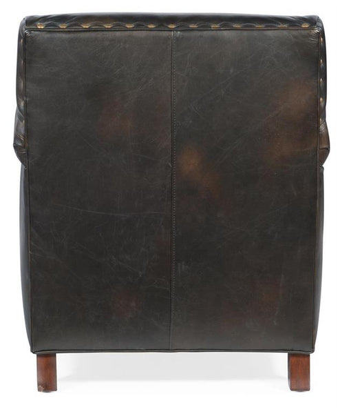 Herbert Old Saddle Brown Fudge "Quick Ship" Tight Back Square Leather Accent Chair With Nails
