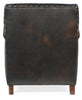 Image of Herbert Old Saddle Brown Fudge "Quick Ship" Tight Back Square Leather Accent Chair With Nails
