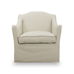 Mandy "Quick Ship" Slipcovered Swivel Accent Chair