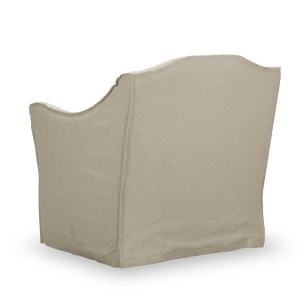 Mandy "Quick Ship" Slipcovered Swivel Accent Chair