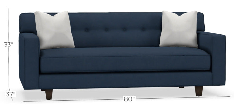 Margo I 80 Inch Single Bench Seat Track Arm Fabric Sofa