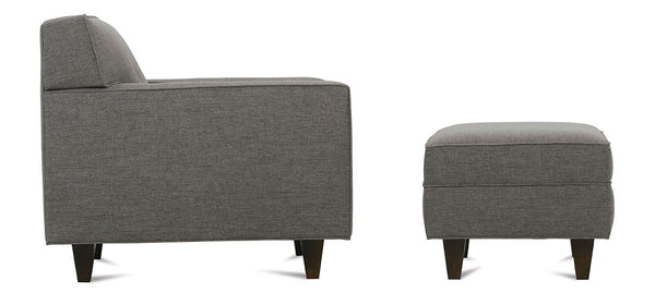 Margo II 80 Inch Mid Century Modern Button Back Track Arm Fabric Sofa