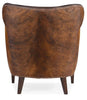 Image of Simpson Dark Brindle "Quick Ship" Brown Hair On Hide Leather Accent Chair