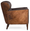 Image of Simpson Dark Brindle "Quick Ship" Brown Hair On Hide Leather Accent Chair