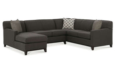 Solomon "Designer Style" Tight Back Track Arm Fabric Sectional Couch