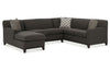 Image of Solomon "Designer Style" Tight Back Track Arm Fabric Sectional Couch