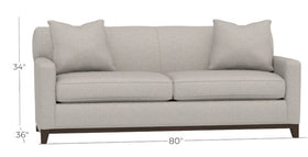 Vance 80 Inch Fabric Upholstered Studio Sofa