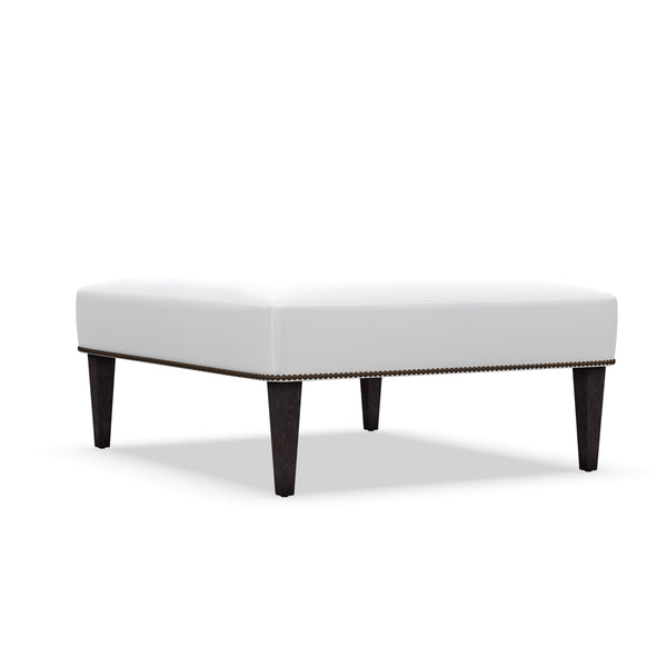Wayland 42 Inch Long Fabric Ottoman Coffee Table With Accent Nails