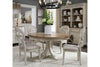 Image of Aberdeen 5 Piece Antique White Pedestal Table Dining Set With Splat Back Chairs - Club Furniture