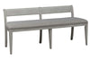 Image of Aberdeen 6 Piece Antique White Trestle Table Dining Set With Splat Back Chairs And Bench - Club Furniture