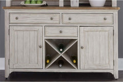 Aberdeen Farmhouse Style Antique White Storage Dining Buffet