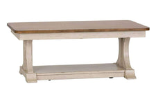 Aberdeen Distressed Antique White Coffee Table With Chestnut Top OUT OF STOCK 9/22 - Club Furniture