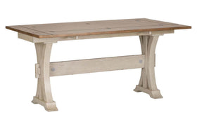 Aberdeen Distressed White Flip Lid Sofa Table With Pedestal Base And Chesnut Top