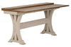 Image of Aberdeen Distressed White Flip Lid Sofa Table With Pedestal Base And Chesnut Top - Club Furniture