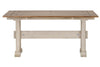 Image of Aberdeen Distressed White Flip Lid Sofa Table With Pedestal Base And Chesnut Top - Club Furniture