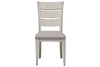 Image of Aberdeen 5 Piece Antique White Trestle Table Dining Set With Ladder Back Chairs - Club Furniture