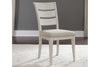 Image of Aberdeen 6 Piece Antique White Trestle Table Dining Set With Ladder Back Chairs And Bench - Club Furniture