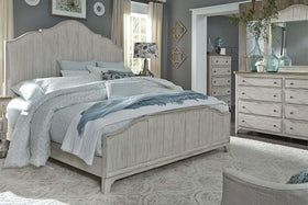 Aberdeen Queen Or King Antique White Panel Bed "Create Your Own Bedroom" Collection - Club Furniture