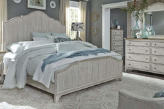 Aberdeen Queen Or King Antique White Panel Bed 