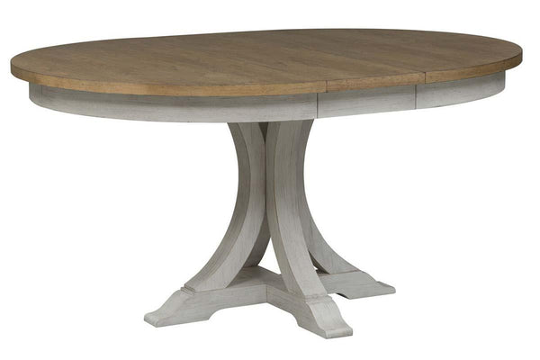 Aberdeen 5 Piece Antique White Pedestal Table Dining Set With Ladder Back Chairs - Club Furniture