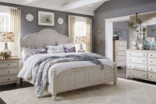 Aberdeen Queen Or King Antique White Low Poster Bed "Create Your Own Bedroom" Collection - Club Furniture