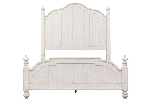Aberdeen Queen Or King Antique White Low Poster Bed "Create Your Own Bedroom" Collection - Club Furniture