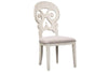 Image of Aberdeen 6 Piece Antique White Trestle Table Dining Set With Splat Back Chairs And Bench - Club Furniture