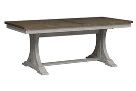 Aberdeen 6 Piece Antique White Trestle Table Dining Set With Ladder Back Chairs And Bench