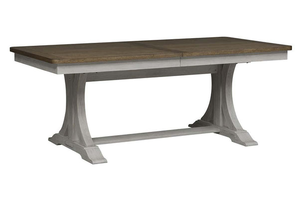 Aberdeen 5 Piece Antique White Trestle Table Dining Set With Ladder Back Chairs - Club Furniture