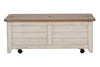 Image of Aberdeen Distressed Antique White Cedar Lined Storage Coffee Table With Chestnut Top - Club Furniture