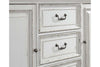 Image of Adair Door Storage Dining Buffet With Antique White Finish And Rustic Brown Top - Club Furniture