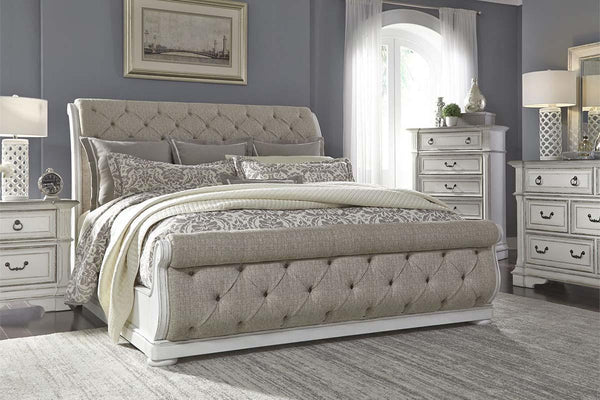 Adair Queen Or King Tufted Chenille Sleigh Bed "Create Your Own Bedroom" Collection - Club Furniture