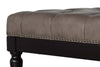 Image of Alfred Mushroom Quick Ship Tufted Leather Upholstered Coffee Table Ottoman W/ Wood Storage Base