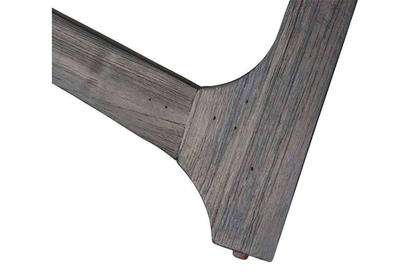 Anslow Oval Contemporary Coffee Table With Dark Wood Base And Concrete Composite Top