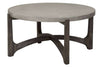 Image of Anslow Round Contemporary Coffee Table With Dark Wood Base And Concrete Composite Top