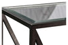 Image of Archer Rectangular Metal Base End Table With Glass Top And Wood Shelves