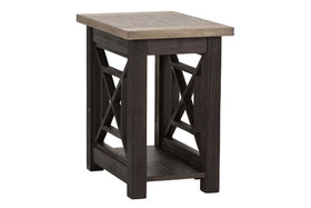 Ardley Transitional Chair Side Table With Charcoal Base And Two Tone Ash Top