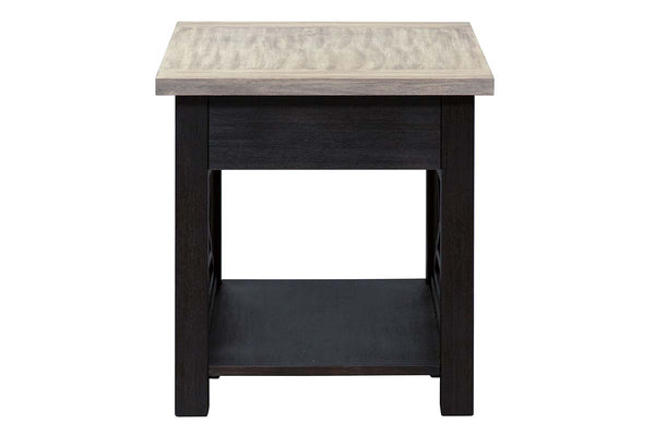 Ardley Transitional Single Drawer End Table With Charcoal Base And Two Tone Ash Top