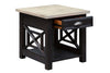 Image of Ardley Transitional Single Drawer End Table With Charcoal Base And Two Tone Ash Top