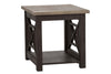 Image of Ardley Transitional Open Storage End Table With Charcoal Base And Two Tone Ash Top